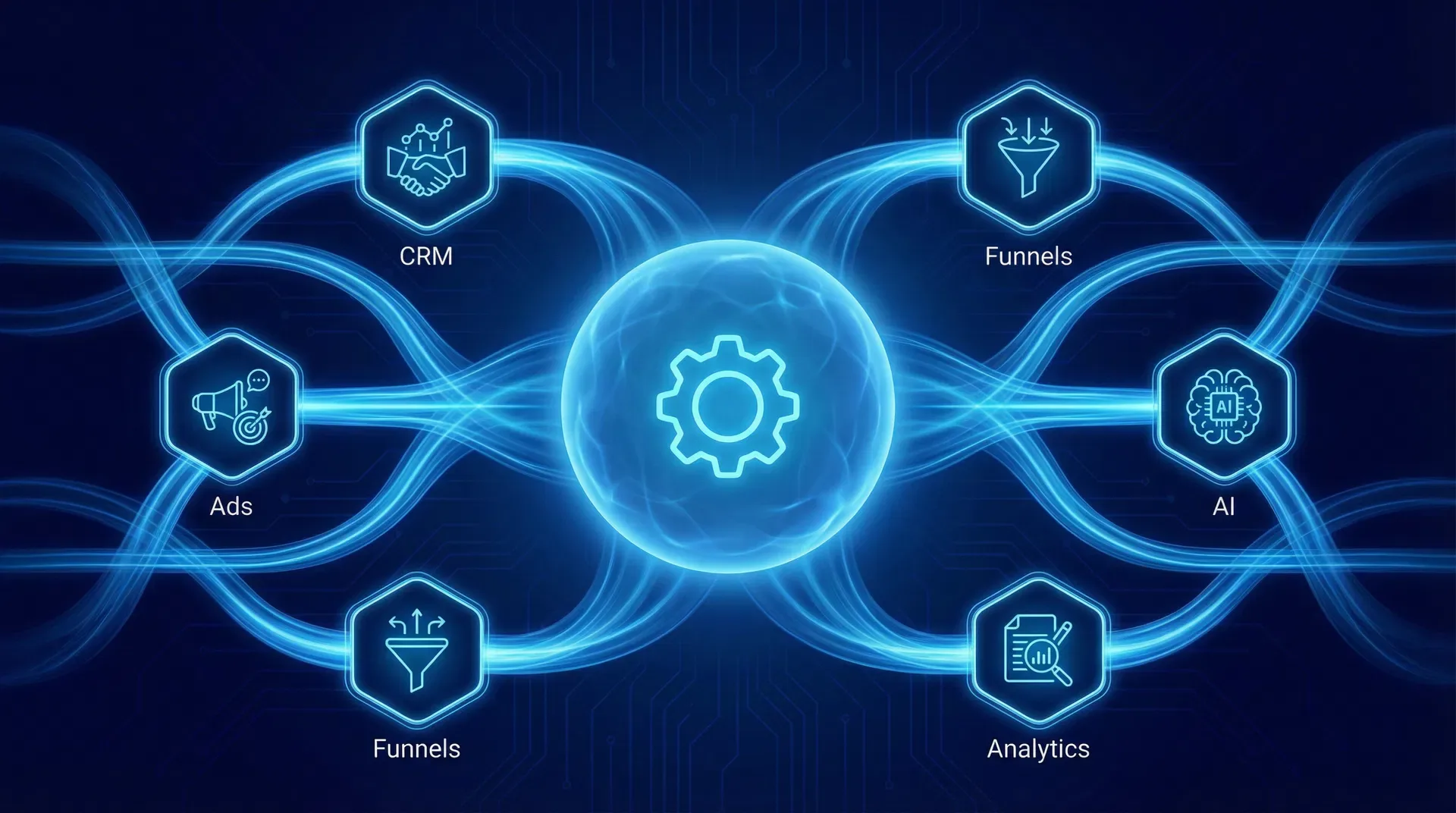 Connected business systems illustration